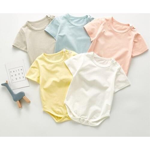 Summer baby romper solid candy color newborn baby jumpsuit for girls overalls children bodysuit toddler boys clothing 0-24m
