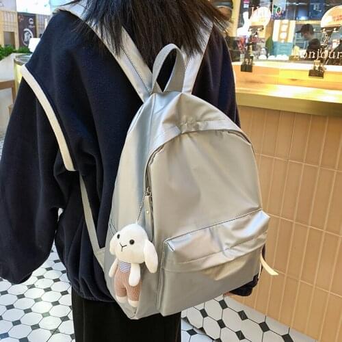 HOCODO Kawaii Backpack Women Backpack Solid Color School Bag For Teenage Girl School Backpacks Female Cute Travel Shoulder Bag