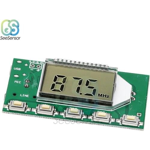 FM Transmitter Module DSP PLL 87-108MHz Stereo Digital Wireless Microphone Board Multi-function Frequency Modulation DC 3V-5V