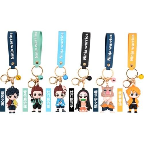 New 20PCS Kimetsu no Yaiba Demon Slayer Inosuke Nezuko Tanjirou Zenitsu 7CM Keychain Pendant Anime Action Figurine Toy