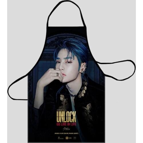 New Arrival Stray Kids I.N Apron Kitchen Aprons For Women Oxford Fabric Cleaning Pinafore Home Cooking Accessories Apron