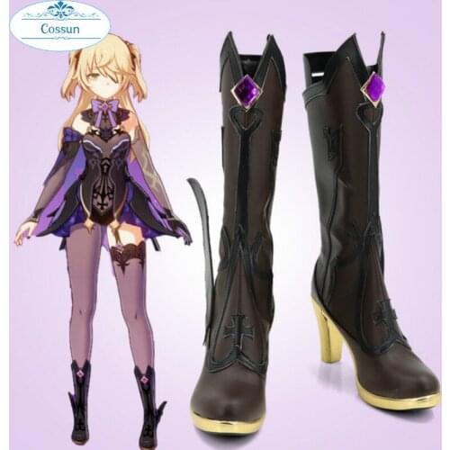 Genshin Impact Fischl Cosplay Shoes Boots Halloween Carnival Cosplay Costume Accessories custom made women men game