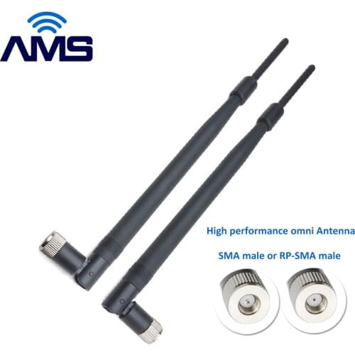AMS Factory Wholesale External SMA male rubber duck wireless router aerial 2400-2500mhz 9dBi omni wireless 2.4g wifi antenna