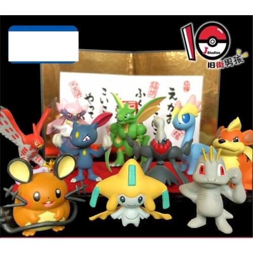 Genuine TOMY Pokemon Dolls Darkrai Machop Eevee Growlithe Action Figure Toys Ornament Pocket Monsters Cartoon Model Toys Gift
