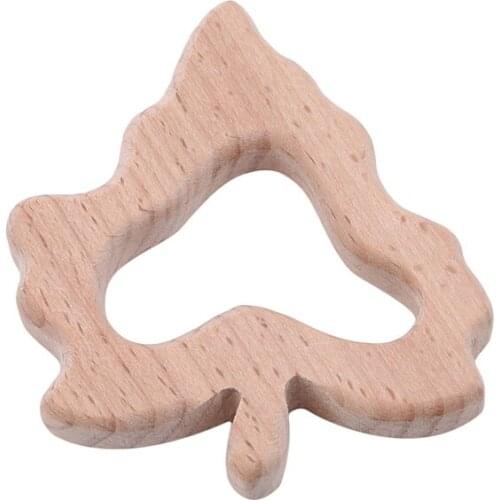 Beech Wooden Maple Shape Teether Baby Jewelry DIY Teething Accessories Chewing Toy Baby Molar Toy Baby Product