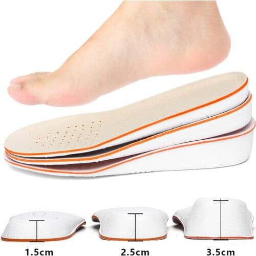 Unisex Height Increase Insoles Soy Fiber Sweat-absorbent Deodorant Breathable Shoe Pad Inserts Foot Care Pad for Men Women