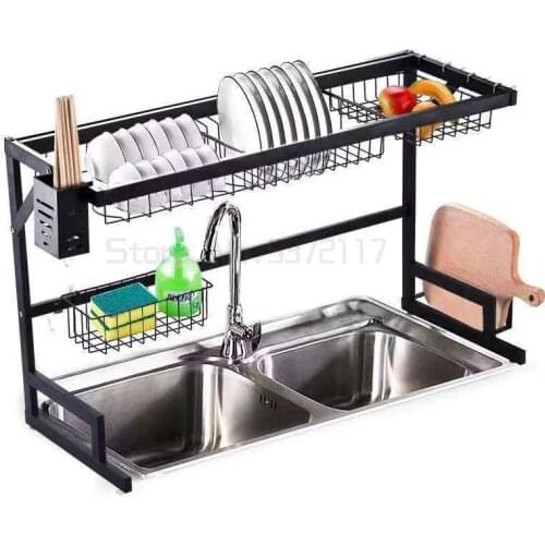 Dish Drying Rack Over the Sink Kitchen Supplies Storage Shelf Counter-top Space Saver Stand Tableware Drainer Organizer