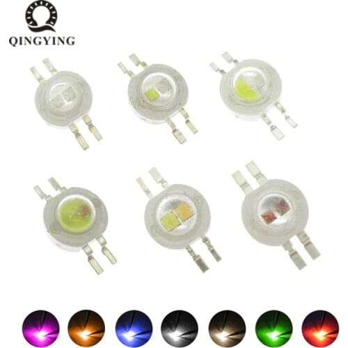 10-50pcs 2x3W High Power LED Diodes Two Color Two Chips White Red Green Blue Yellow UV395nm Light Beads For Flashlight Car Light