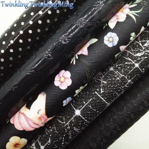 Polka Dots Glitter Fabric, Metallic Synthetic Leather, Unicorn Faux Fabric Sheets For Bow A4 21x29CM Twinkling Ming XM018F