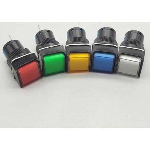 1Pcs 16mm Button switch Self lock / self reset 5A/250VAC NO+NC LA16-11F