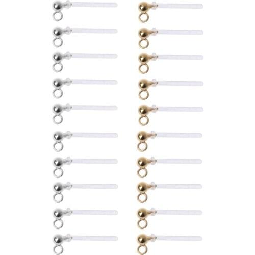 10Pcs Allergy-Free Resin Clear Earring Converter Jewelry Making for Pierced Ears