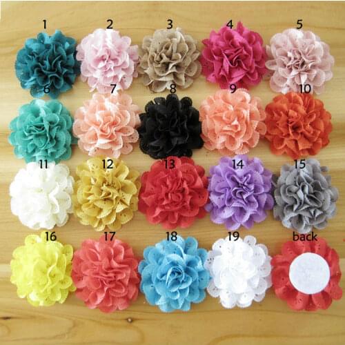 100 pcs/lot , 3" inch Hollow out Fabric flowers