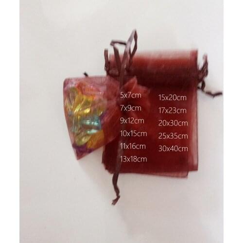 1000pcs Brown Gift Bags For Jewelry Bags And Packaging Organza Bag Drawstring Bag Wedding/Woman Travel Storage Display Pouches