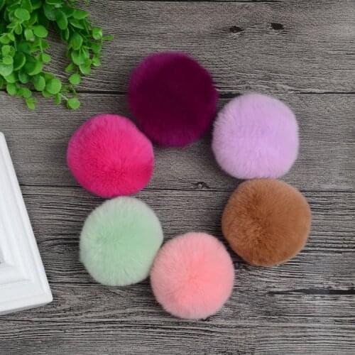 16pcs/lot 8cm Natural Real Rabbit Fur Ball Pom Poms Fluffy Fur Pompom DIY For Women Kids Winter Hat Skullies Beanies Knitted Cap