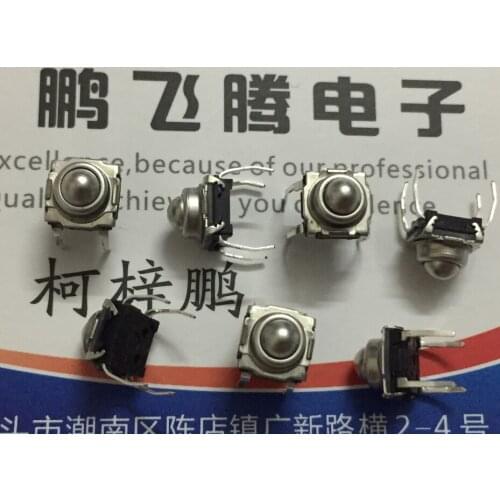 2PCS/lot Taiwan sealed waterproof and dusty touch switch 7*7 metal steel ball ball button reset switch 4 feet