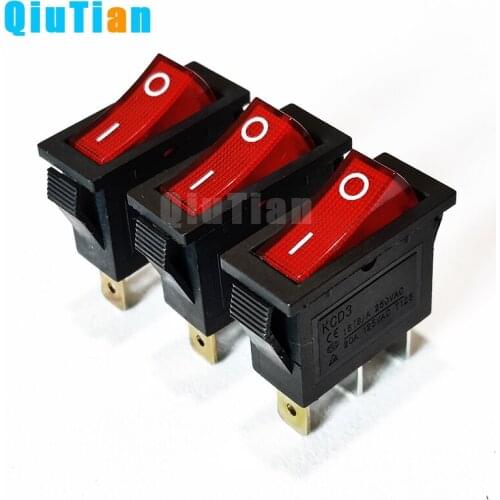 5Pcs On-Off 3Pin DPST Rocker Switch 15A/20A 250V/125VAC Electrical equipment With Light Power Switch