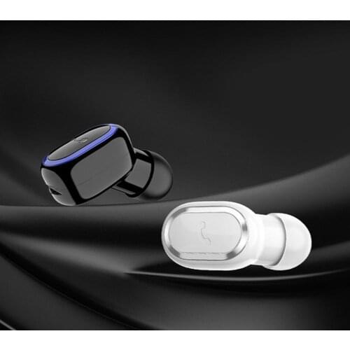 Wireless Bluetooth 5.0 Single Ear Earphone with Hands-Free Stereo Microphone