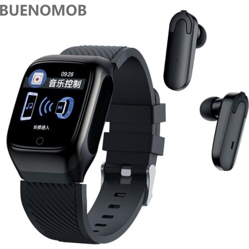 BUENOMOB Smart Watch TWS Earbuds With Sports Bluetooth Earphones Heart Rate Fitness Tracker Smart Bracelet For Android IOS phone