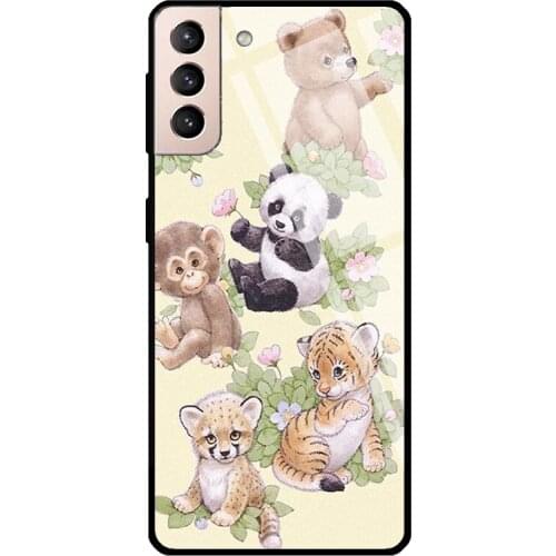 Safari Babies Tempered Glass Cover For Samsung Galaxy S21 Ultra S20 FE S8 S9 S10 Plus Note 10 20 Case