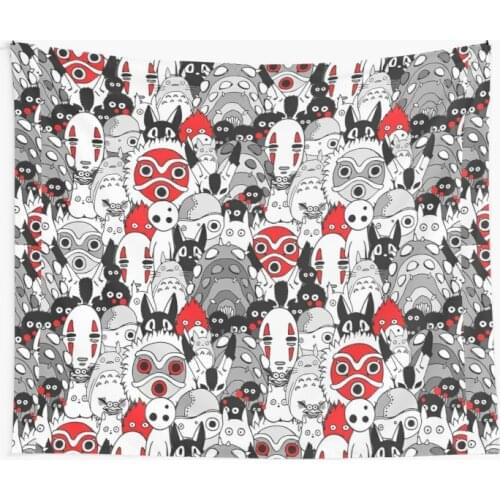 Ghibli Anime Wall Tapestry Cover Beach Towel Throw Blanket Picnic Yoga Mat Home Decoration