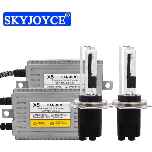 SKYJOYCE 55W H7CR Xenon HID Headight Kit DLT X5 Error Free Canbus Ballast Block Ignition 4300K 6000K 8000K H7 H7CR Car Lamp Bulb