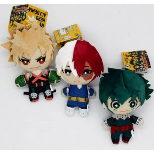 My Hero Academia Plush Dolls Izuku Midoriya Katsuki Bakugou Shouto Todoroki Cartoon Anime Soft Stuffed Toys Kids Gifts 15cm
