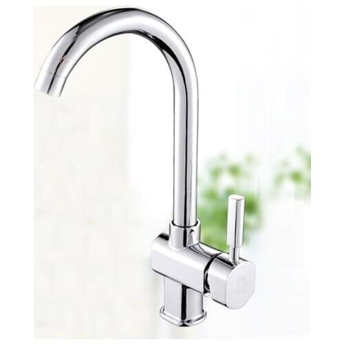 L15980 - Luxury Deck Mounted Chrome Color Zinc Kitchen Sink Faucet