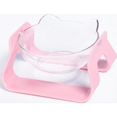 Explosive Cat Single Bowls Cat Bowl Dog Bowl Transparent AS Material Non-slip Food Bowl With Protection Cervical Transparent Cat
