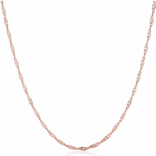 Fashion Rose Gold Necklace Water wave ripple DIY jewelry chain with environmentally friendly rose gold womens necklace