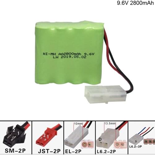 9.6v 2800mah AA NI-MH X Battery for Electric toy Remote car ship robot L6.2-2P SM-2P JST EL-2P Plug high capacity nimh battery