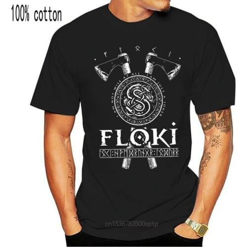 New 2018 2021 Fashion Brand Clothing Floki Loki Viking T-Shirt Norse Gods Men Shirt Round Neck Clothes