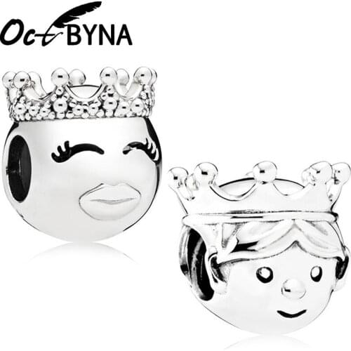 Octbyna Original Crown Precious Prince Charm Pendant Bead Fits Pandora Bracelet&Necklace For Girl Women Authentic Jewelry Making