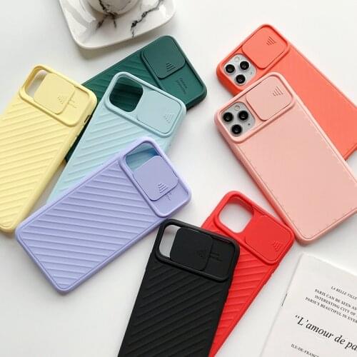 Shockproof Push pull Camera Protector Phone Case For iPhone 11 Pro Max Xs Max XR X 8 7 Plus SE 2020 Soft Silicone Cover funda
