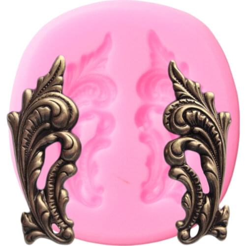3D Craft Scroll Relief Silicone Mold Leaf Cake Border Fondant Cake Decorating Tools Polymer Clay Candy Chocolate Gumpaste Moulds