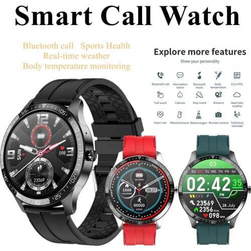 MKS80 Bluetooth Call Smart Watch Men Blood Pressure Measuring Body Temperature Sport Tracker For Android IOS Smart Clock