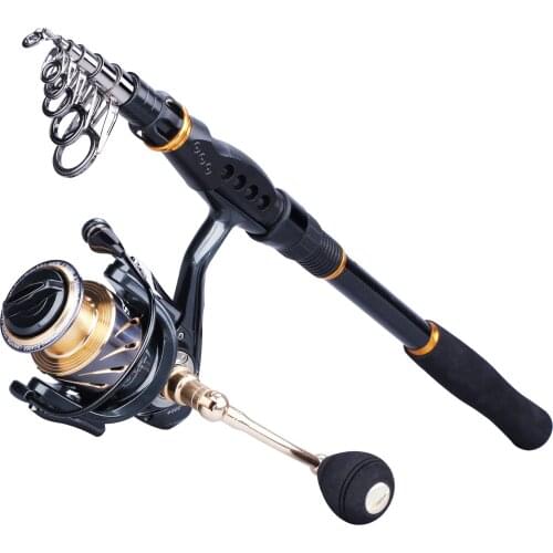 Sougayilang 1.8- 3.6m Spinning Fishing Combo Ultralight Carbon Fiber Telescopic Poles and 13+1BB Reel with Spare Coil Set