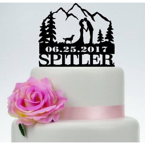 Wedding Cake Topper,Kiss Couple Cake Topper, Dog Cake Topper,Mountain Cake Topper,Custom Cake Topper,Outdoor Wedding Cake Topper