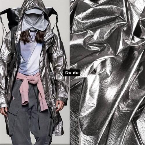 50*145cm Waterproof Texture Clothing fabric Thin and light Beads light Vertical grain Texture down jacket fabric DIY