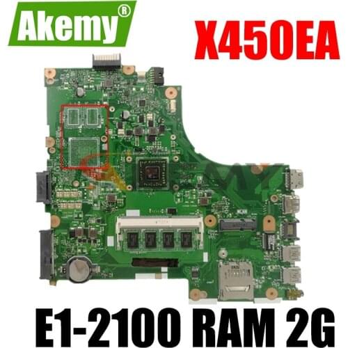 X450EA For Asus X450E X452EA X452E A452E With E1-2100 CPU RAM 2G Laptop Motherboard X450EP REV 2.0 Mainboard 100% fully tested