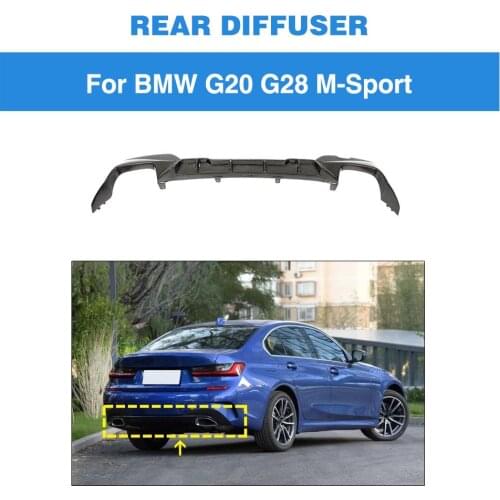 Carbon Fiber Rear Bumper Diffuser Lip Spoiler for BMW G20 G21 M-Sport M-Tech 2019 2020 Car Rear Diffuser Lip