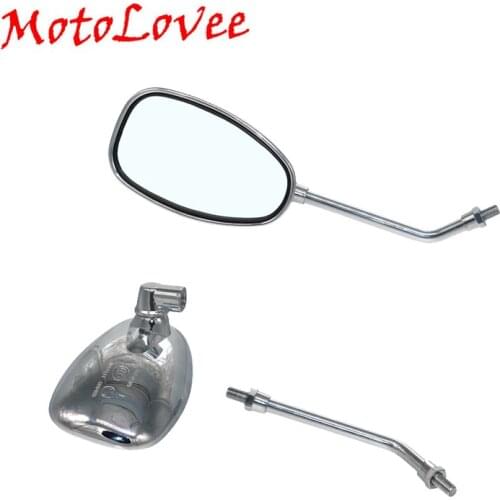 Rearview Pair Motorcycle Chrome Rear View Mirrors Universal Oval Side Mirrors M10 Thread Universal Motorcycle Accessories