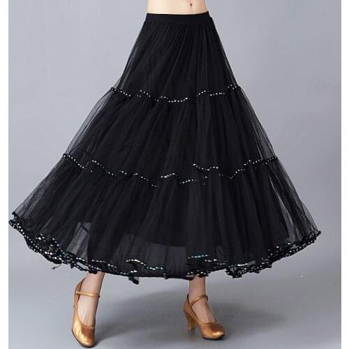 Adult Ballroom Dancing Skirt Black Flamenco Skirts Ballroom Dance Suit Women Waltz Dancing Costumes Watz Dancing Skirt D0802