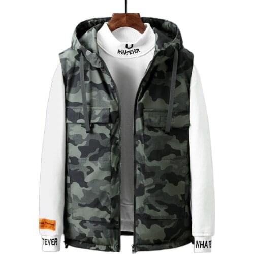 Plus Size 5XL 6XL 7XL 8XL 9XL Winter Warm Cotton Camouflage Vest Men Hoodies Sleeveless Jacket Casual Fashion Slim Fit Work Vest