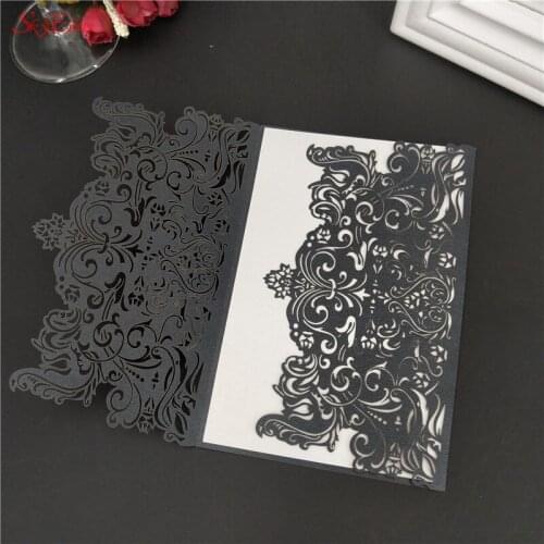 10/30pcs New Wedding Invitations Set With Laser Cut Pearlscent Paper Vintage Party Invitations For Baby Shower Wedding Easter 6z