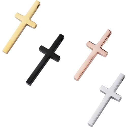 10pcs Mirror polished Stainless Steel Cross Jewelry Diy Cross Religious Charms Necklace Pendant and Earring Jewelry Accessories