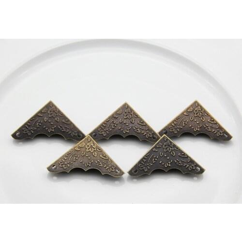 12Pcs Creative Bronze Decorative Antique Brass Books Wine Gift Box Wooden Corner Protector Guard For Home Crafts Decoration New