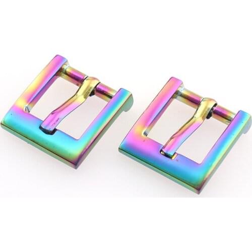 20pcs/lot Rainbow Metal Square Belt Buckles With single pin 10mm For Shoes Bag Clothes Accessory Gift Sewing scrapbooking