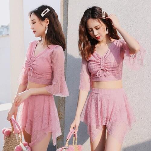 2020 New Swimsuit Female Korean Ins Split Two-Piece Skirt Hot Spring Slimming Swimsuit Wholesale 665819