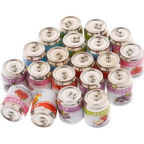 4pcs 1/12 Cute Miniature Dollhouse Fruit Drink Can Bottle Pretend Play Food Doll House Accessories