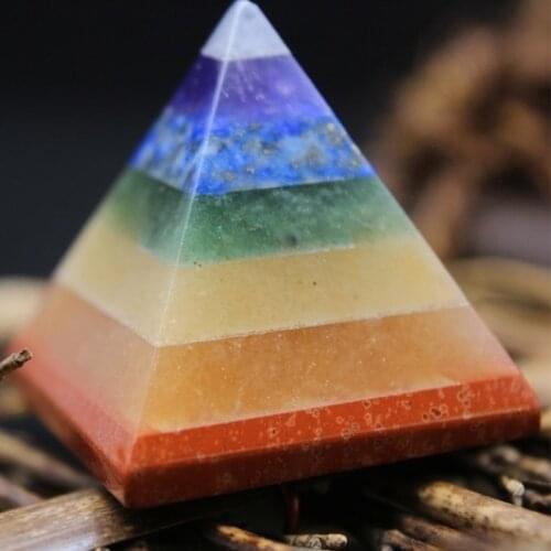 7 Chakra Multi-Stone Reiki Pyramid Healing Spiritual Gemstones Energy Generator Gifts